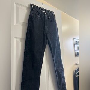 Zara Full Length Straight Jeans Black